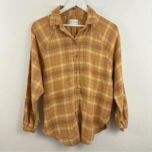 American Eagle Plaid Fleece Button Up Shirt Women's Size XS